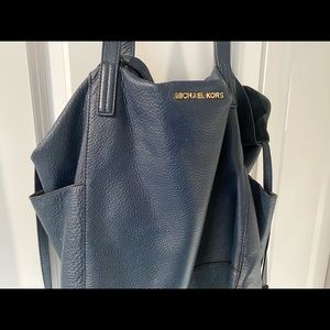 Michael Kors large leather bag dark navy
